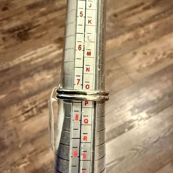 Oval Kingman Turquoise  Double Band Ring Southwestern Sterling Silver Size 7 - Picture 4 of 4